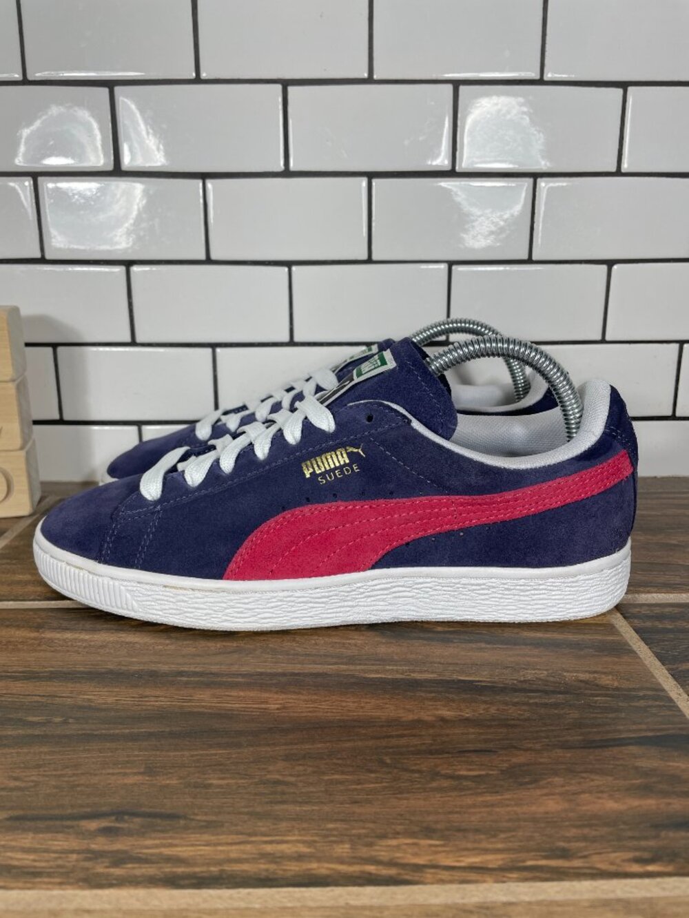 Puma Suede Classic Shoes Womens Size 8.5 Crown Blue Red Casual Low Top Sneaker